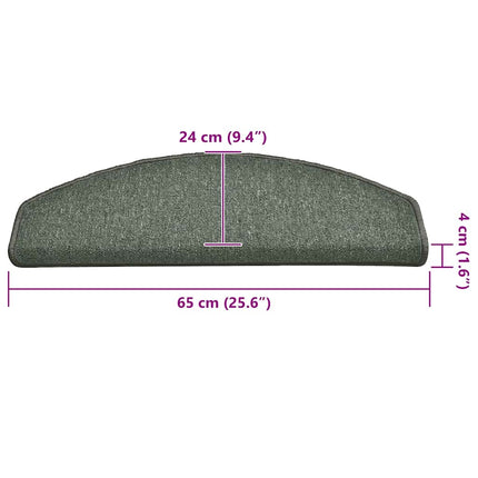 Trappmattor 30 st 65x24x4 cm mörkgröna halvrunda stora