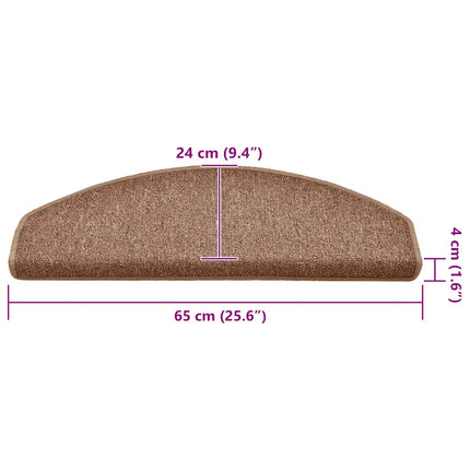 Trappmattor 30 st 65x24x4 cm bruna halvrunda stora