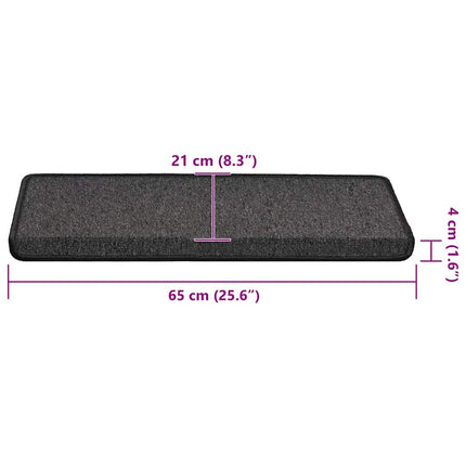 Trappmattor 30 st 65x21x4 cm antracit rektangulär kant