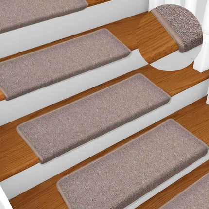 Trappmattor 30 st 65x21x4 cm ljusbruna rektangulära kanter
