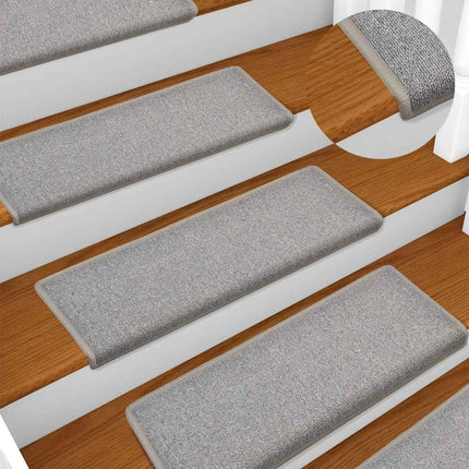 Trappmattor 30 st 65x21x4 cm ljusgrå rektangulär kant