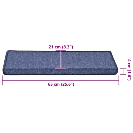 Trappmattor 30 st 65x21x4 cm blå rektangulär kant