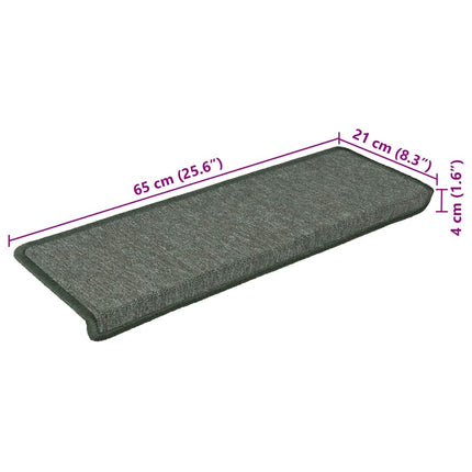 Trappmattor 30 st 65x21x4 cm mörkgröna rektangulära kanter