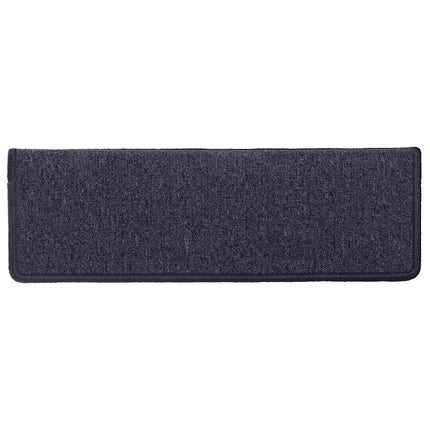 Trappmattor 30 st 65x21x4 cm mörkgrå och blå rektangulär kant