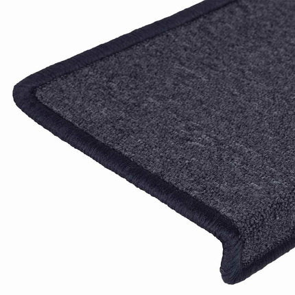 Trappmattor 30 st 65x21x4 cm mörkgrå och blå rektangulär kant