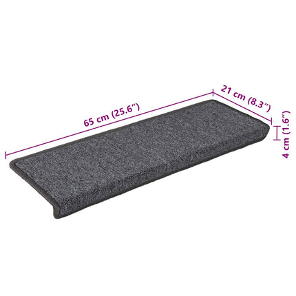 Trappmattor 30 st 65x21x4 cm mörkgrå rektangulär kant
