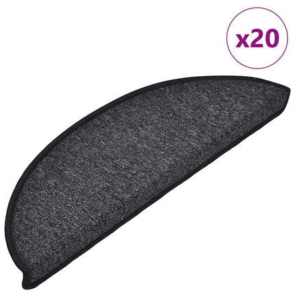 Trappmattor 20 st 56x17x3 cm antracit halvrunda