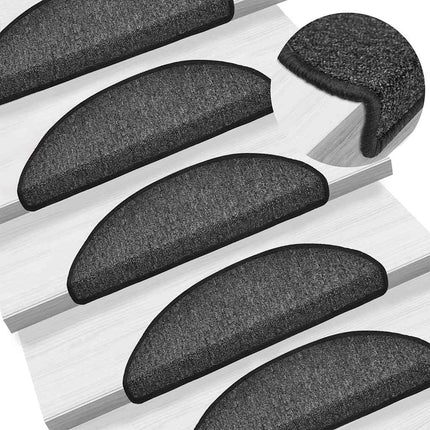 Trappmattor 20 st 56x17x3 cm antracit halvrunda