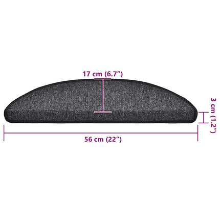Trappmattor 20 st 56x17x3 cm antracit halvrunda
