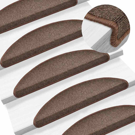 Trappmattor 20 st 56x17x3 cm kaffebruna halvrunda