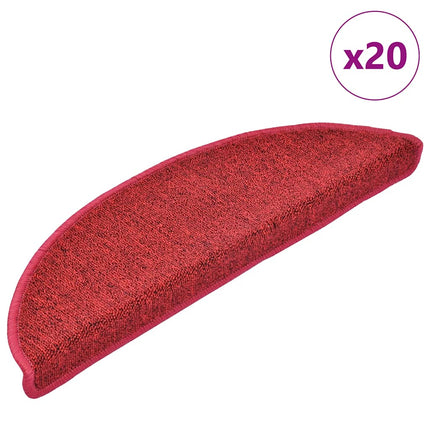 Trappmattor 20 st 56x17x3 cm röd halvrunda