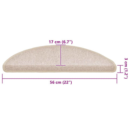 Trappmattor 20 st 56x17x3 cm taupe halvrunda