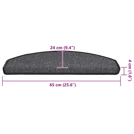 Trappmattor 20 st 65x24x4 cm antracit halvrunda stora