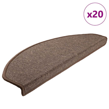 Trappmattor 20 st 65x24x4 cm kaffebruna halvrunda stora