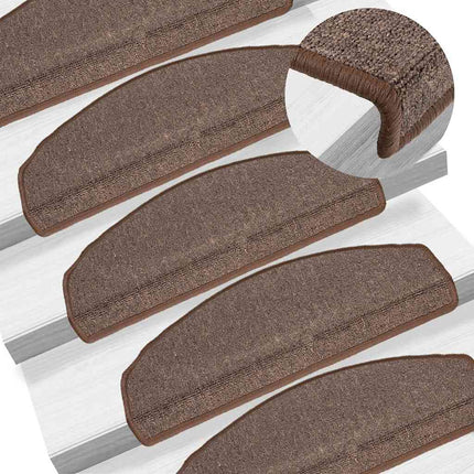 Trappmattor 20 st 65x24x4 cm kaffebruna halvrunda stora