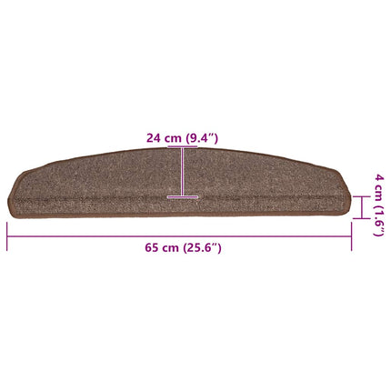Trappmattor 20 st 65x24x4 cm kaffebruna halvrunda stora