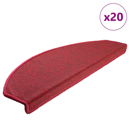 Trappmattor 20 st 65x24x4 cm röd halvrunda stora