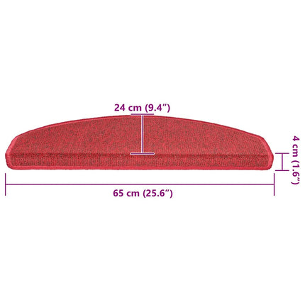 Trappmattor 20 st 65x24x4 cm röd halvrunda stora