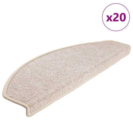 Trappmattor 20 st 65x24x4 cm Taupe halvrunda stora