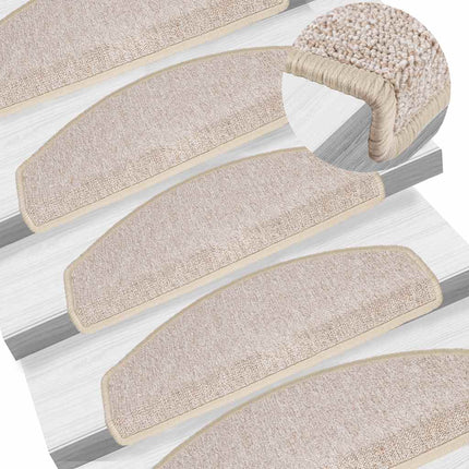 Trappmattor 20 st 65x24x4 cm Taupe halvrunda stora