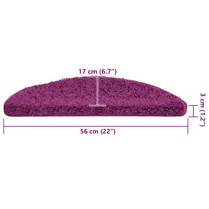 Trappmattor 30 st 56x17x3 cm violett halvrunda