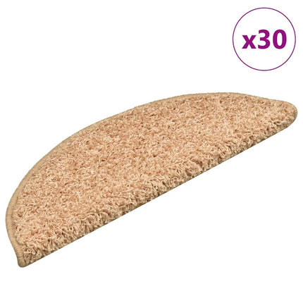 Trappmattor 30 st 56x17x3 cm guld halvrunda