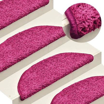 Trappmattor 30 st 56x17x3 cm rosa halvrunda