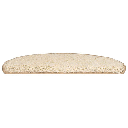 Trappmattor 30 st 65x21x4 cm krämfärgade halvrunda stora