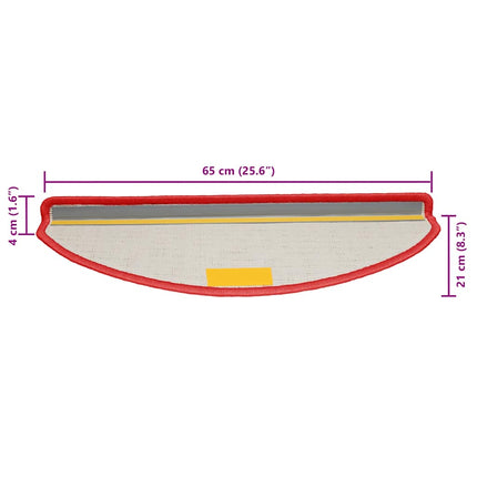 Trappmattor 30 st 65x21x4 cm röda halvrunda stora