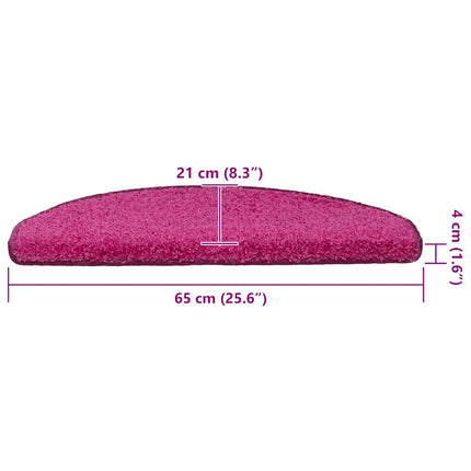 Trappmattor 30 st 65x21x4 cm rosa halvrunda stora
