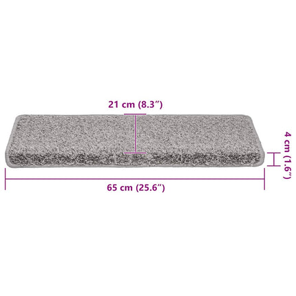 Trappmattor 30 st 65x21x4 cm grå rektangulär kant