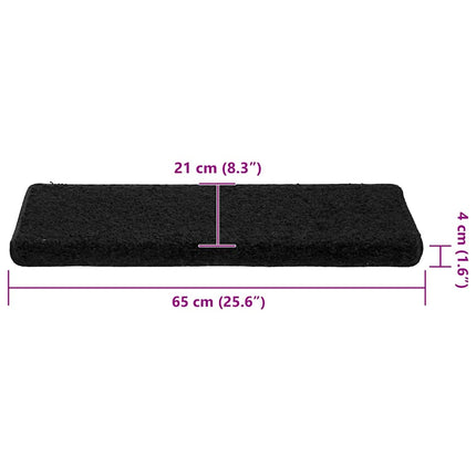 Trappmattor 30 st 65x21x4 cm svarta rektangulära kanter