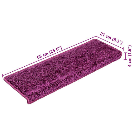 Trappmattor 30 st 65x21x4 cm violett rektangulär kant