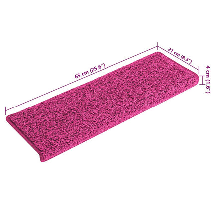 Trappmattor 30 st 65x21x4 cm rosa rektangulär kant