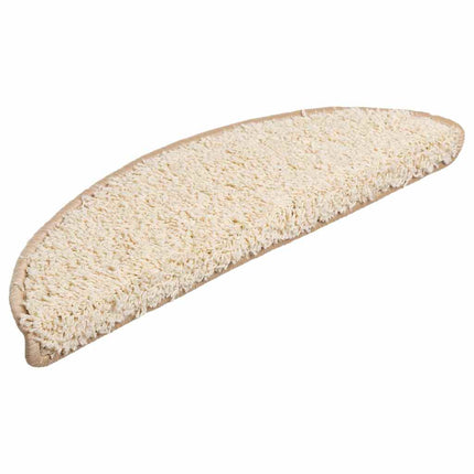 Trappmattor 20 st 56x17x3 cm krämfärgade halvrunda