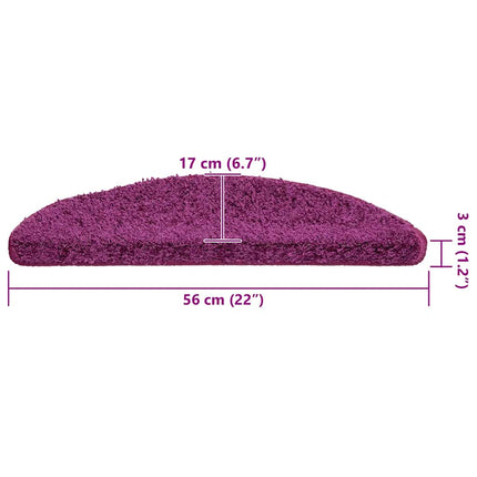Trappmattor 20 st 56x17x3 cm violett halvrunda