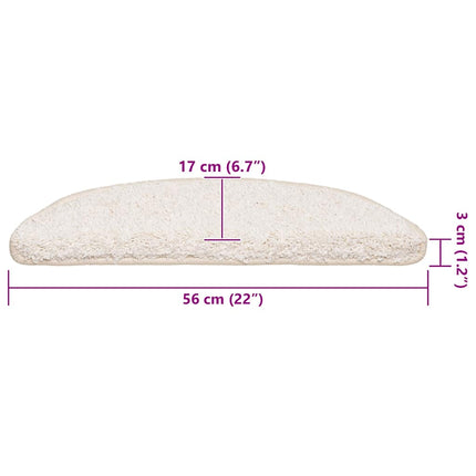 Trappmattor 20 st 56x17x3 cm vita halvrunda