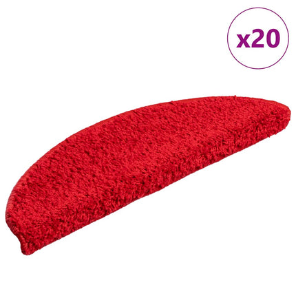 Trappmattor 20 st 56x17x3 cm röda halvrunda