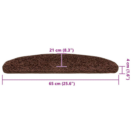 Trappmattor 20 st 65x21x4 cm bruna halvrunda stora