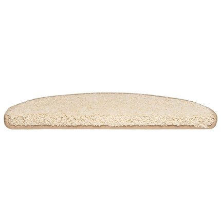 Trappmattor 20 st 65x21x4 cm krämfärgade halvrunda stora