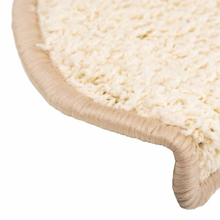 Trappmattor 20 st 65x21x4 cm krämfärgade halvrunda stora