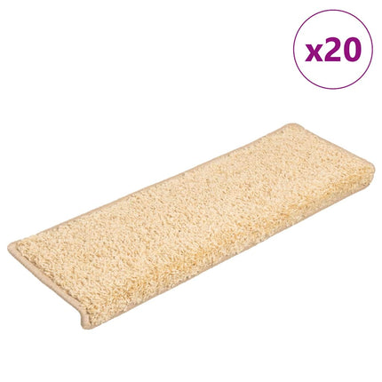 Trappmattor 20 st 65x21x4 cm krämfärgade rektangulära kanter