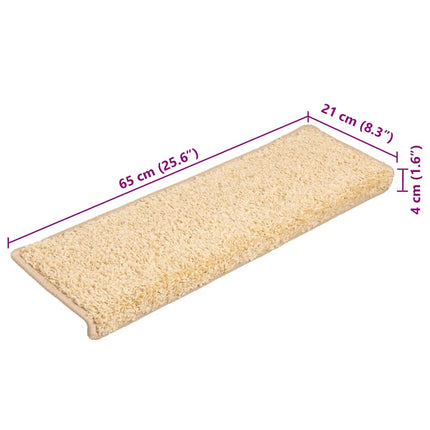 Trappmattor 20 st 65x21x4 cm krämfärgade rektangulära kanter