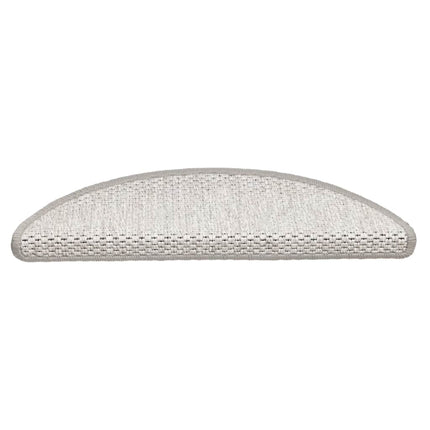 Trappmattor självhäftande sisal-look 30 st 56x17x3 cm platina
