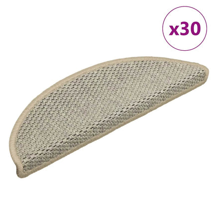 Trappmattor självhäftande sisal-look 30 st 56x17x3 cm ljusgrön