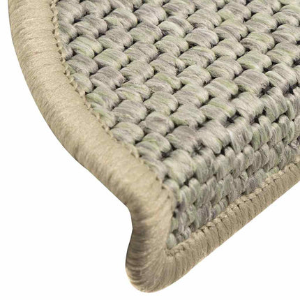 Trappmattor självhäftande sisal-look 30 st 56x17x3 cm ljusgrön