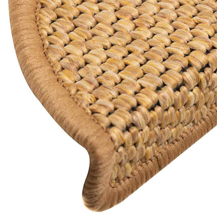 Trappmattor självhäftande sisal-look 30 st 56x17x3 cm sisal
