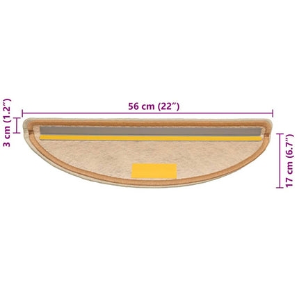 Trappmattor självhäftande sisal-look 30 st 56x17x3 cm sisal