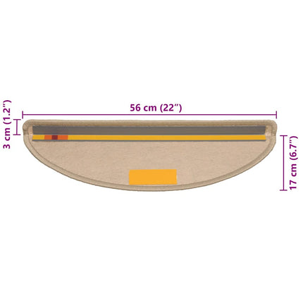 Trappmattor självhäftande sisal-look 30 st 56x17x3 cm mörkbeige