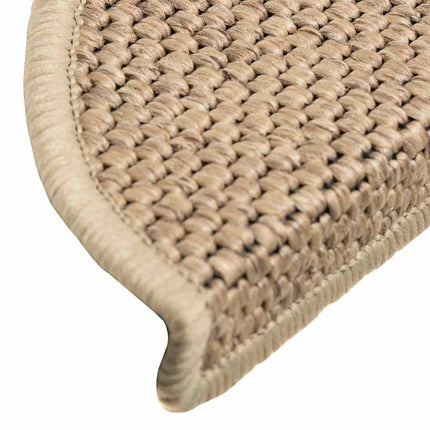 Trappmattor självhäftande sisal-look 30 st 56x17x3 cm sand